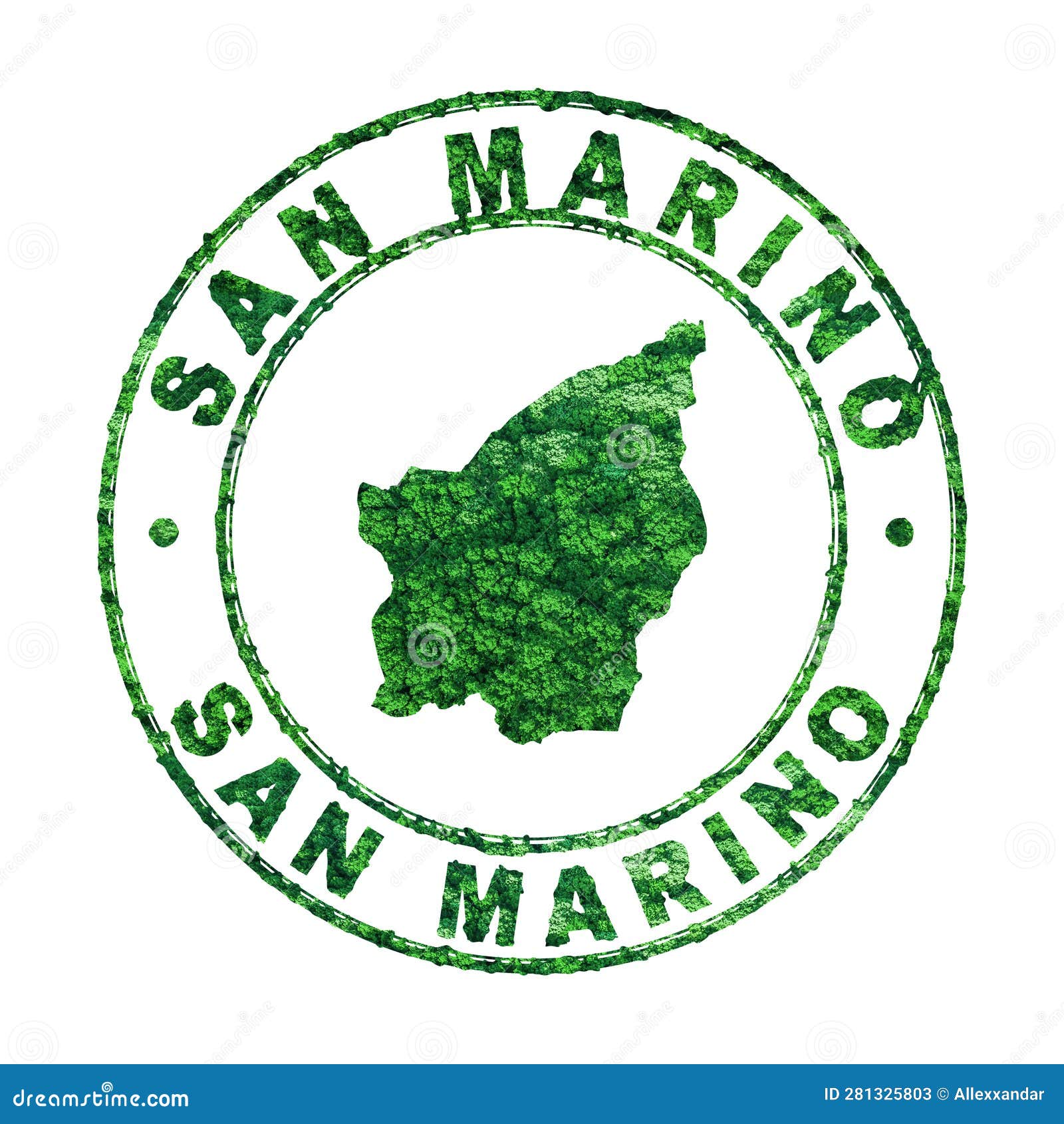 Map of San Marino, Postal Stamp, Sustainable Development, CO2 Emission