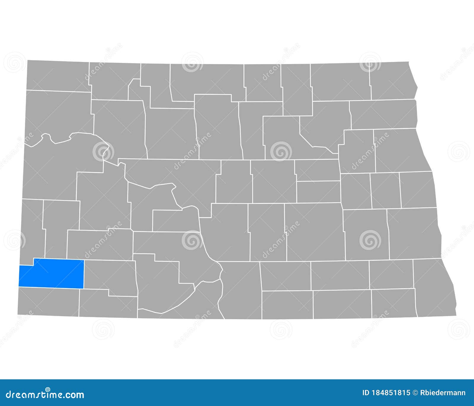 Map of Slope in North Dakota Stock Vector Illustration of cartography