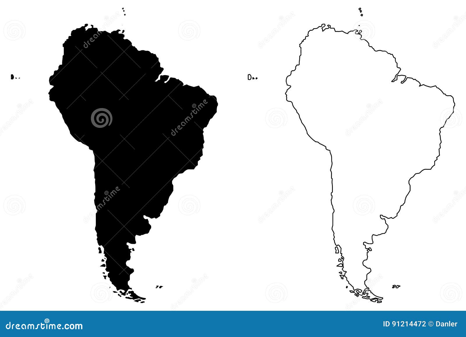 Map Of South America Vector Illustration, Stock Vector - Illustration