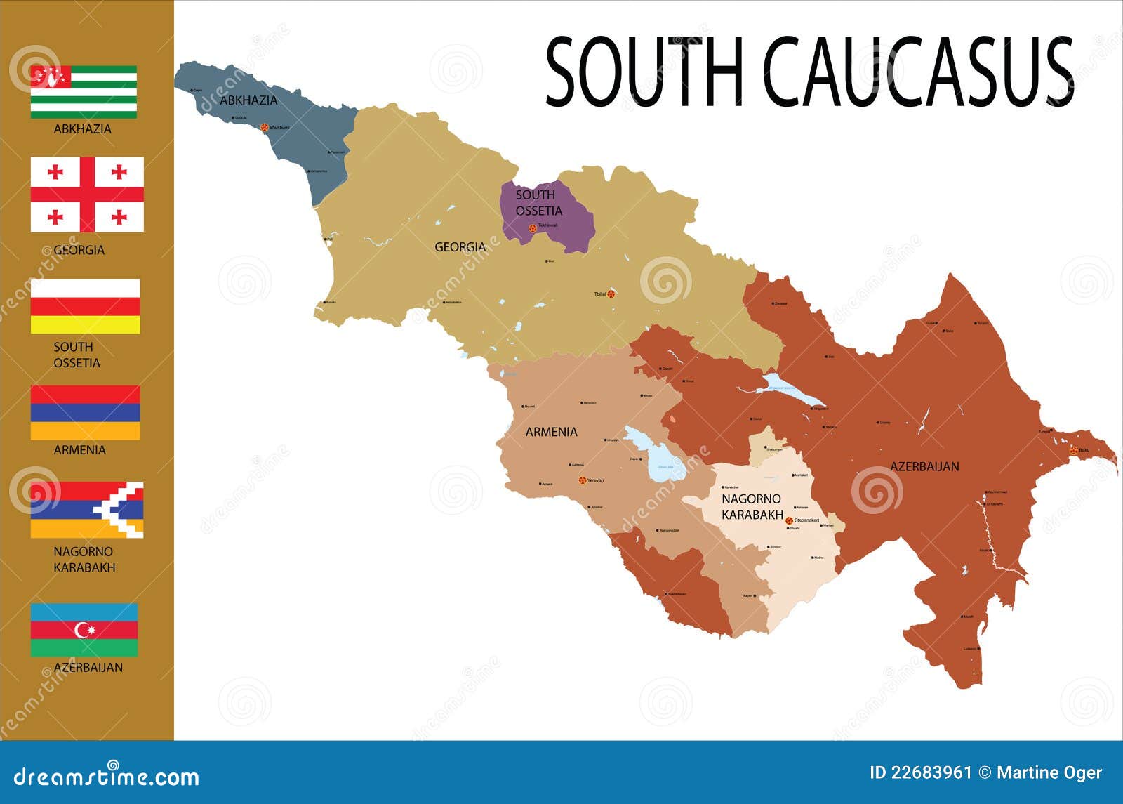 Map Of South Caucasus. Stock Image - Image: 22683961