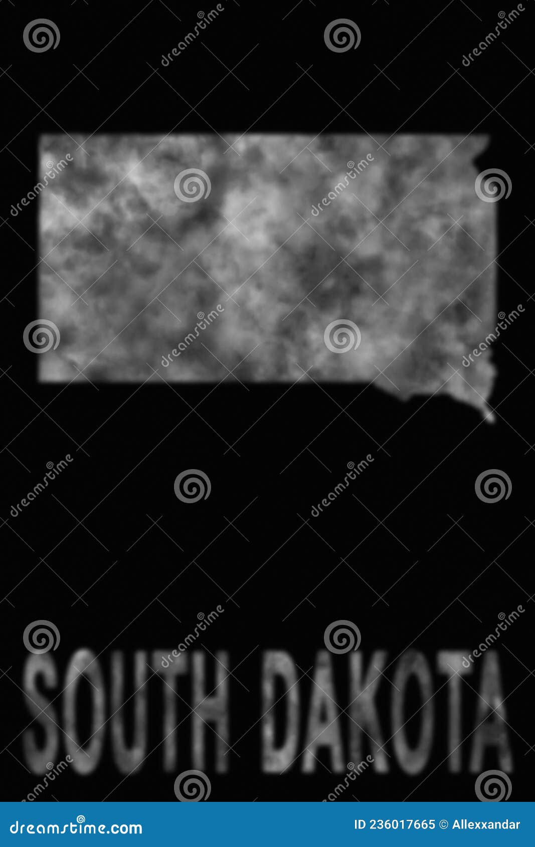 Map of South Dakota Made of Smoke, Air Pollution Stock Image Image of