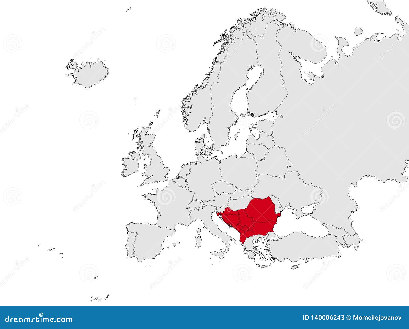 Map of the South Eastern Europe Stock Vector - Illustration of ...