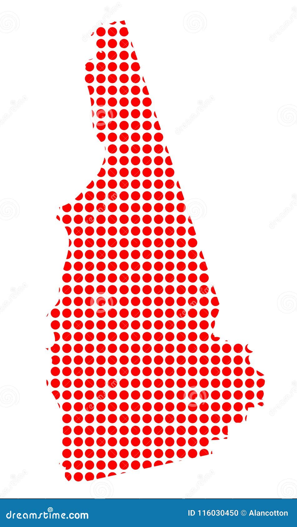 Red Dot Map of New Hampshire Stock Vector Illustration of graphic