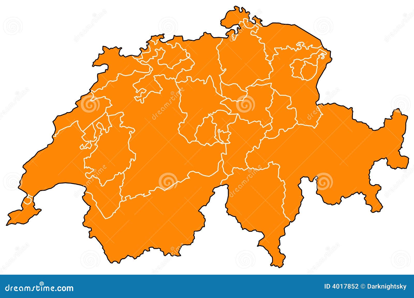 Map of Switzerland stock illustration. Illustration of zurich 4017852