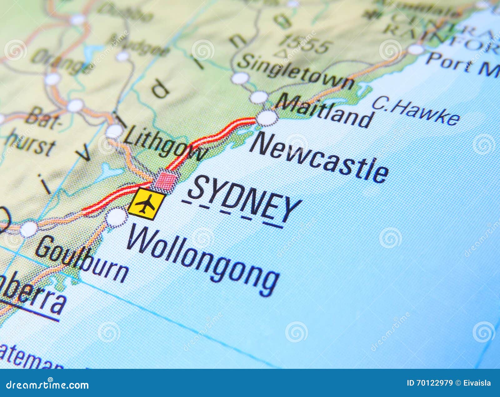 Map of Sydney stock image. Image of cartography, selective - 70122979