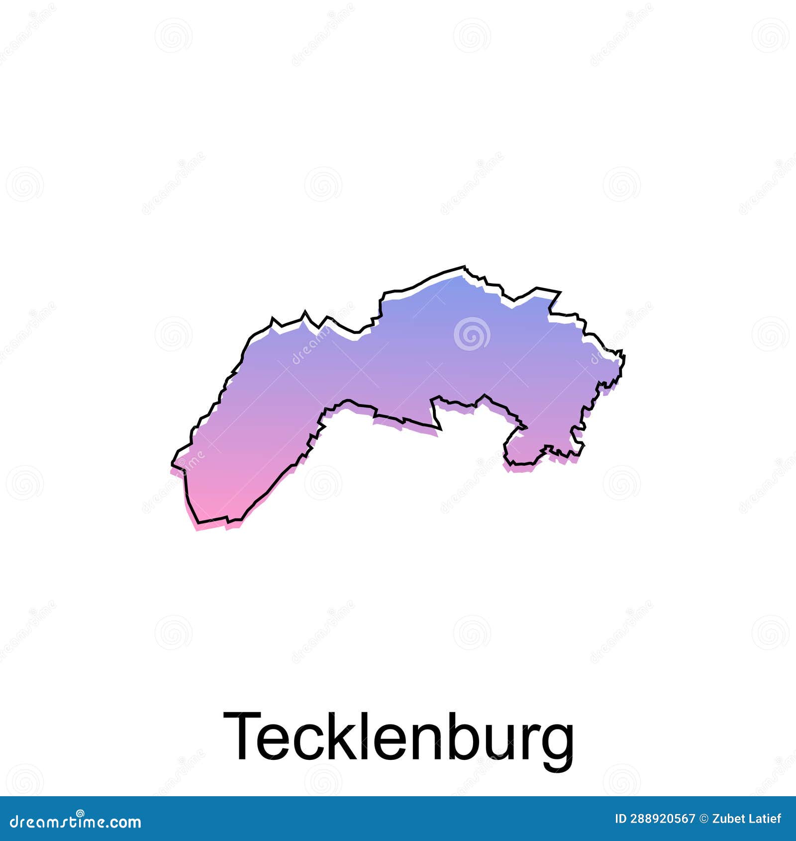 map of tecklenburg modern outline, high detailed     template, suitable for your company