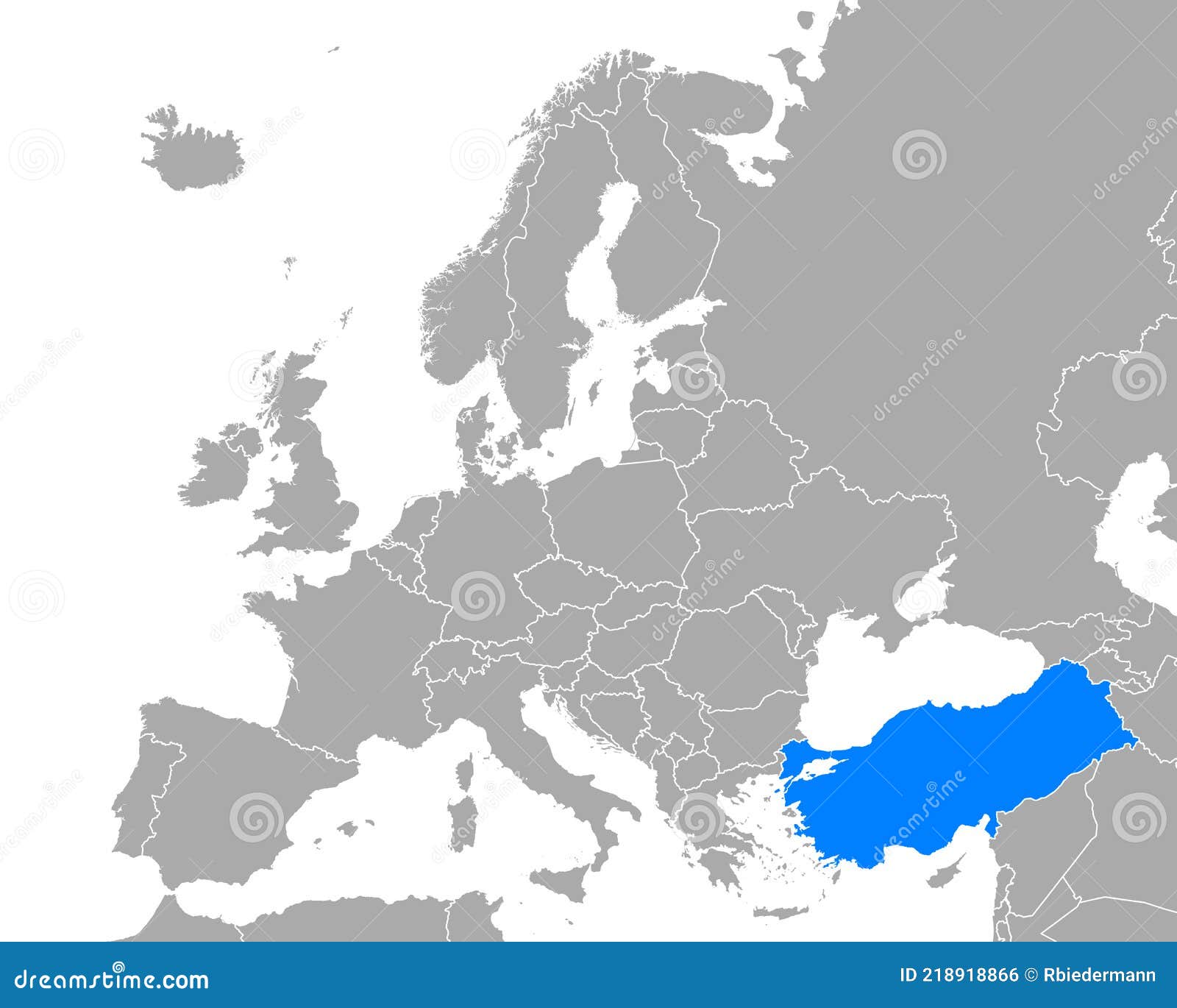 Map of Turkey in Europe stock vector. Illustration of geography 218918866