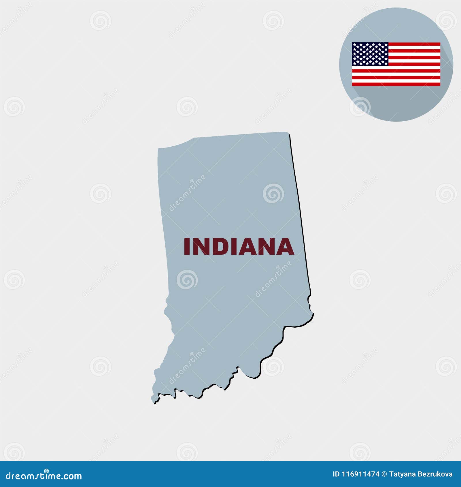 map of s in indiana Map Of The U S State Of Indiana On A Grey Background State Nam map of s in indiana