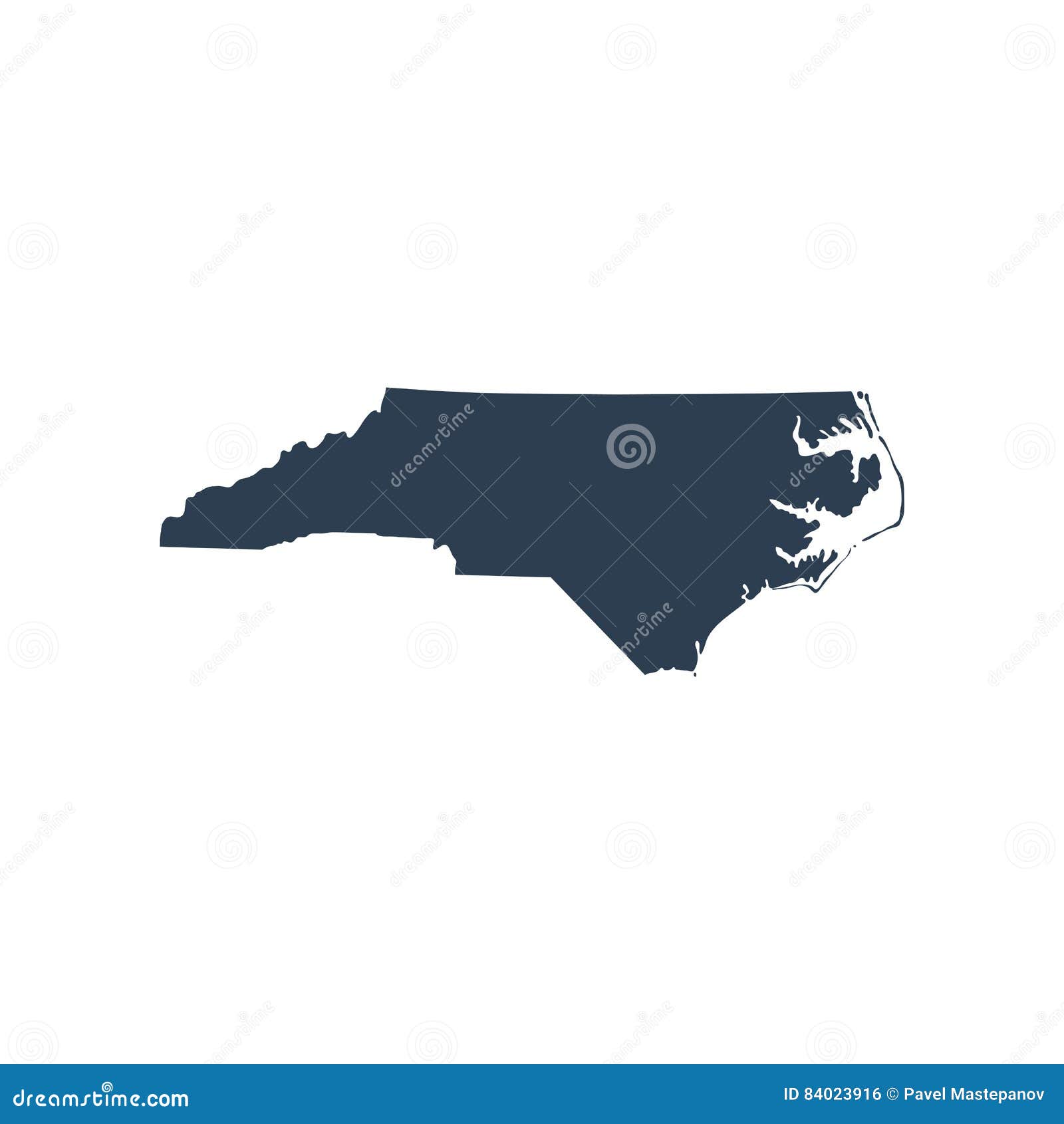 Map of the U.S. State North Carolina Stock Vector Illustration of