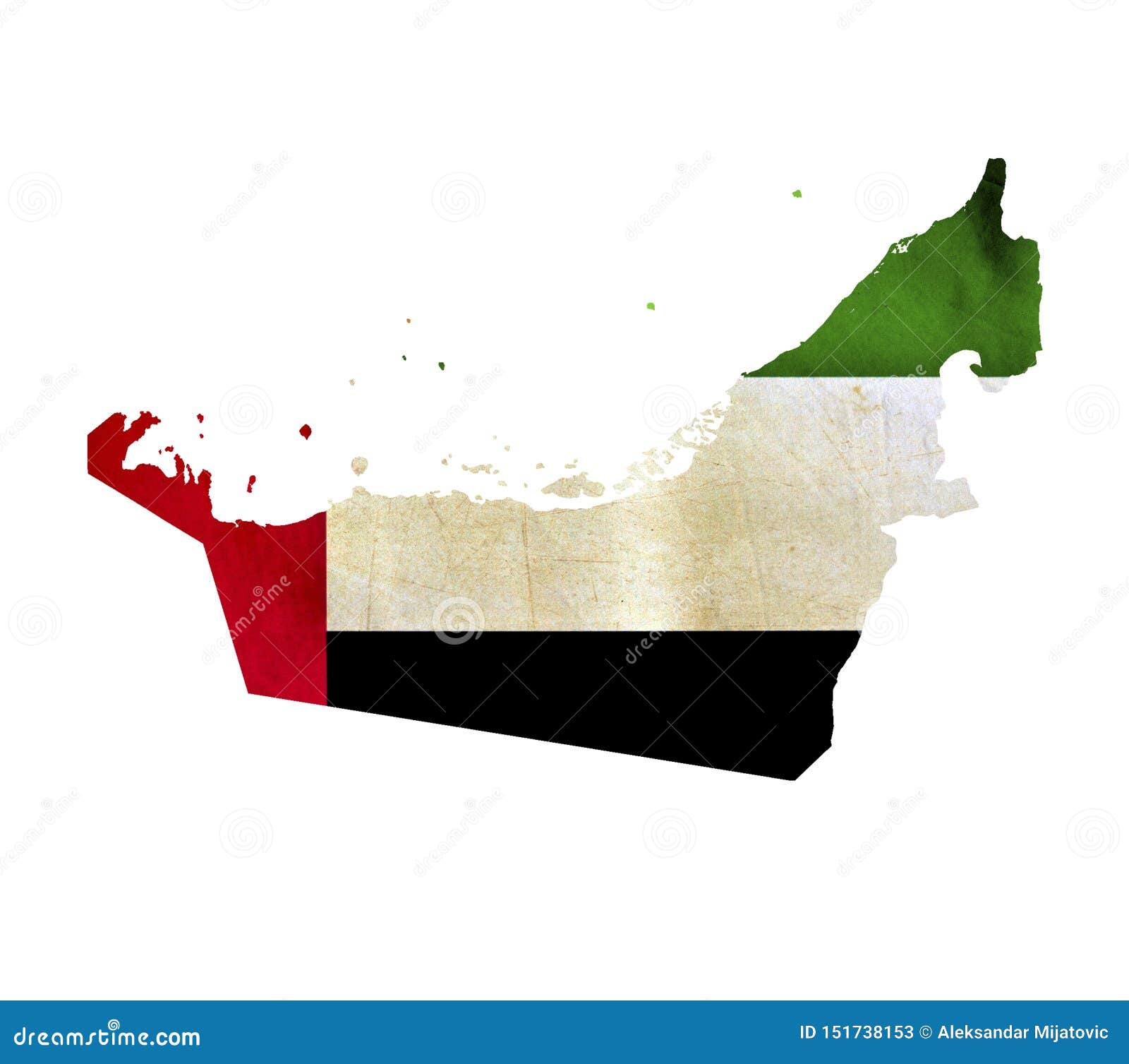 Map of United Arab Emirates Isolated Stock Image Image of detailed