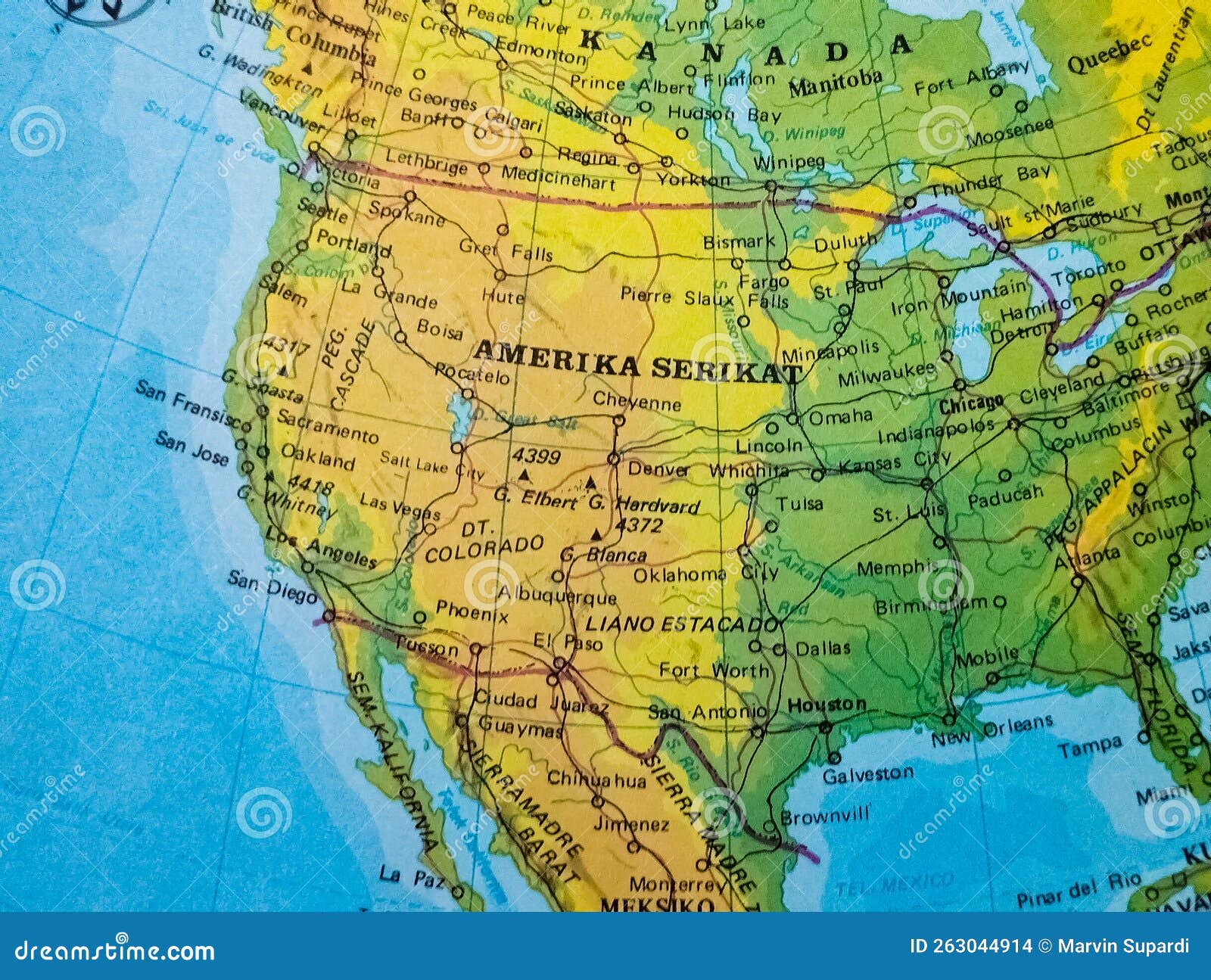 Map of United States of America. Close Up Stock Photo - Image of united