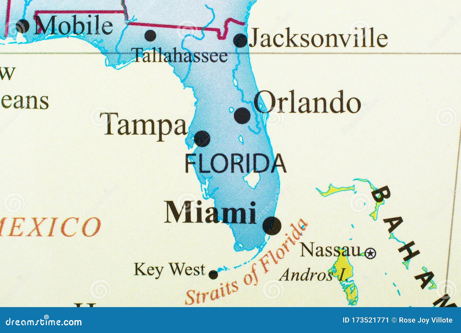 Map Of United States Focus On The State Of Florida Stock Image Image