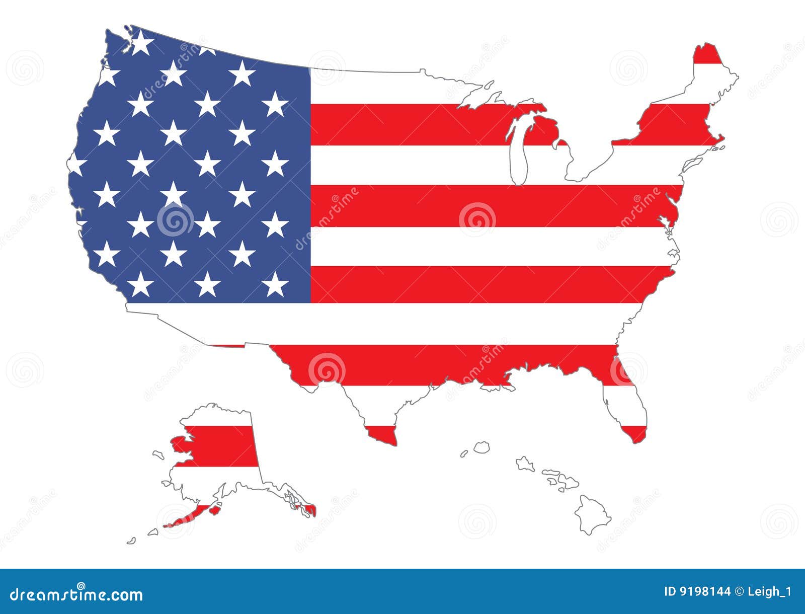 Map of US with flag stock vector. Illustration of silver - 9198144