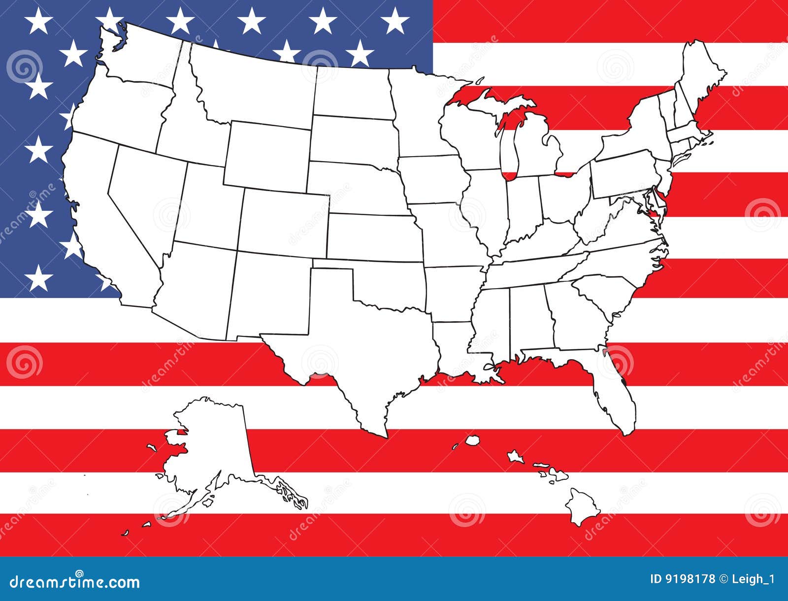 Clipart Usa Map Flag