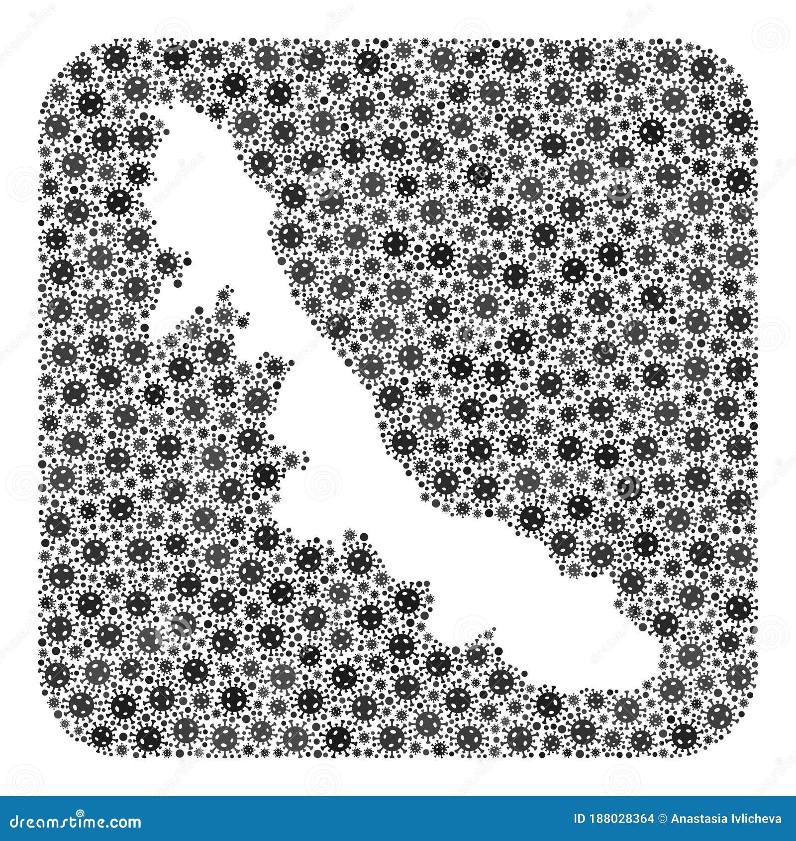 map of veracruz state - covid collage with empty space