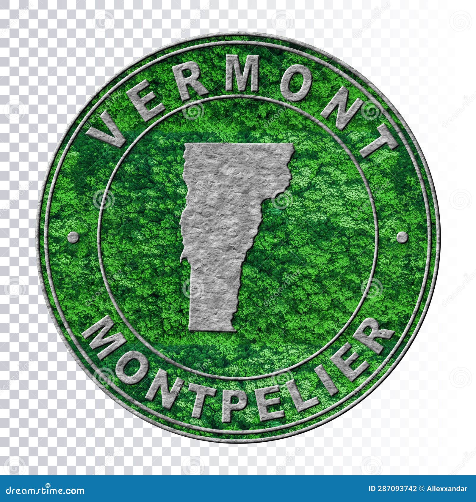 Map of Vermont, Environment Concept, Co2 Emission Concept Stock
