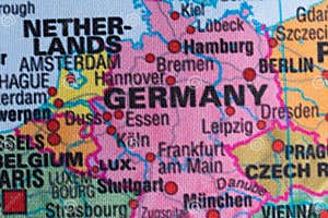 Map View Of Germany On A Geographical Globe Stock Photo Image Of 