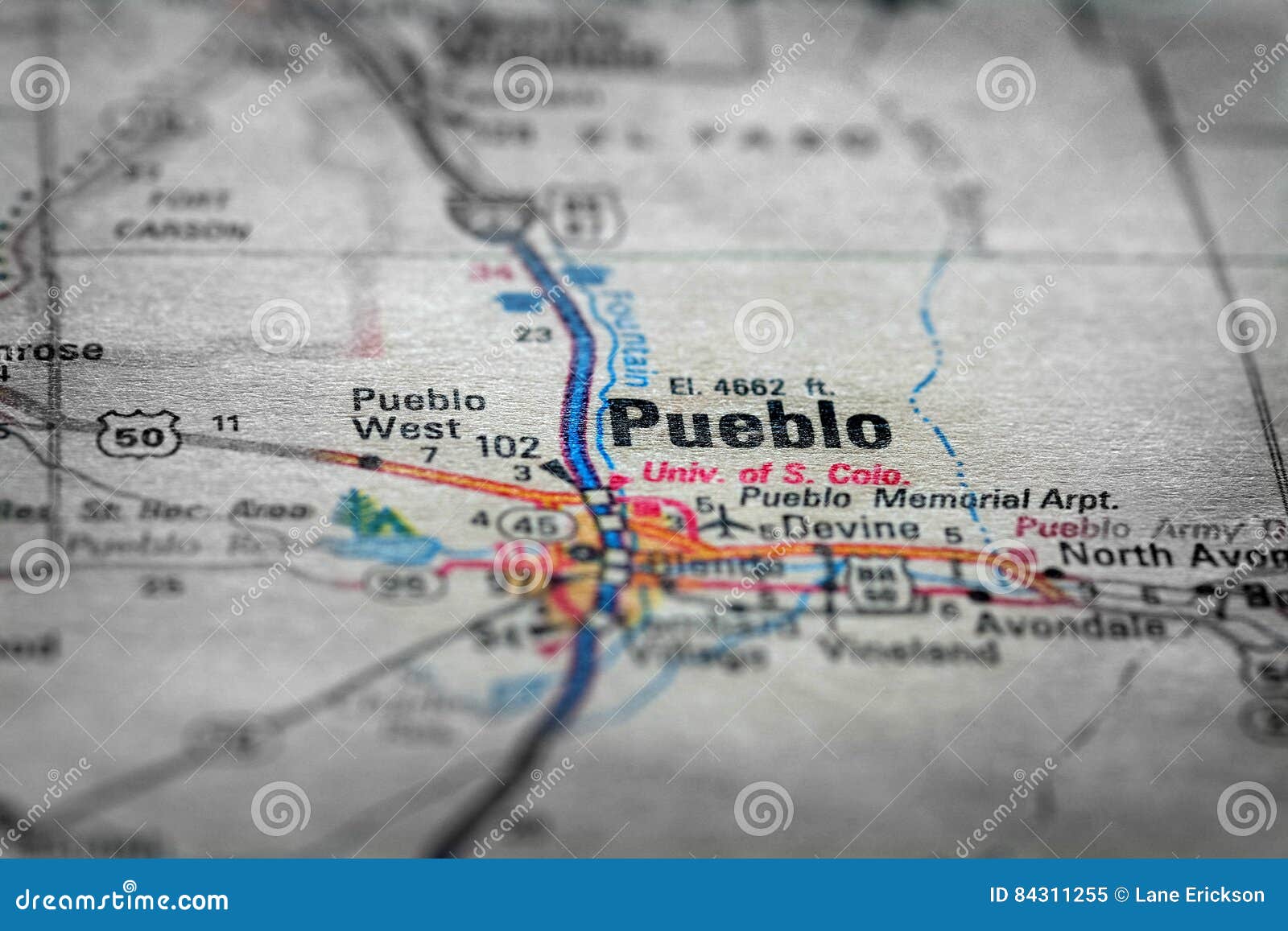 map view for travel to locations and destinations pueblo colorado