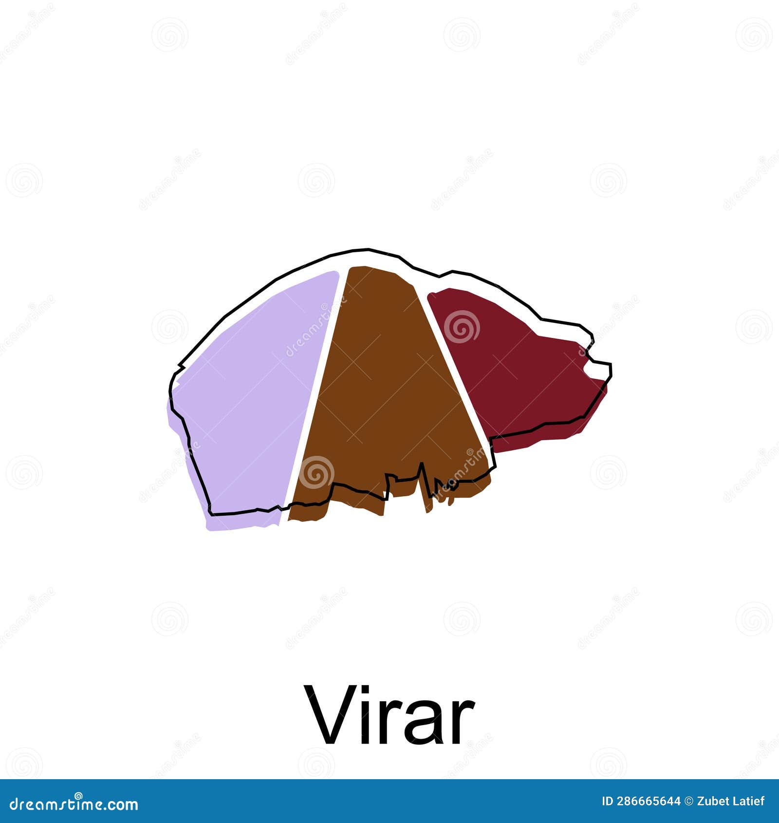 map of virar colorful geometric modern outline, high detailed     template, suitable for your