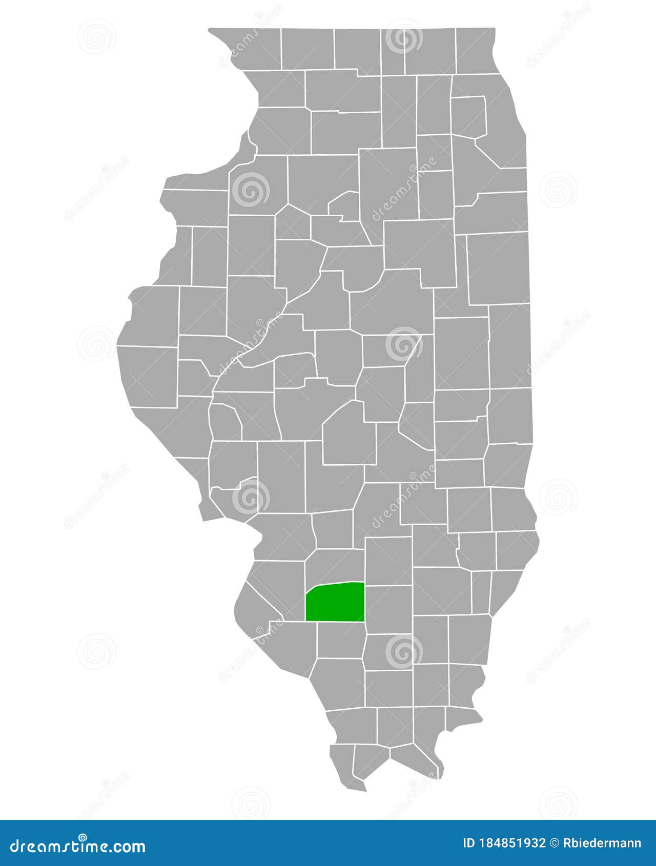 Map of Washington in Illinois Stock Vector Illustration of green