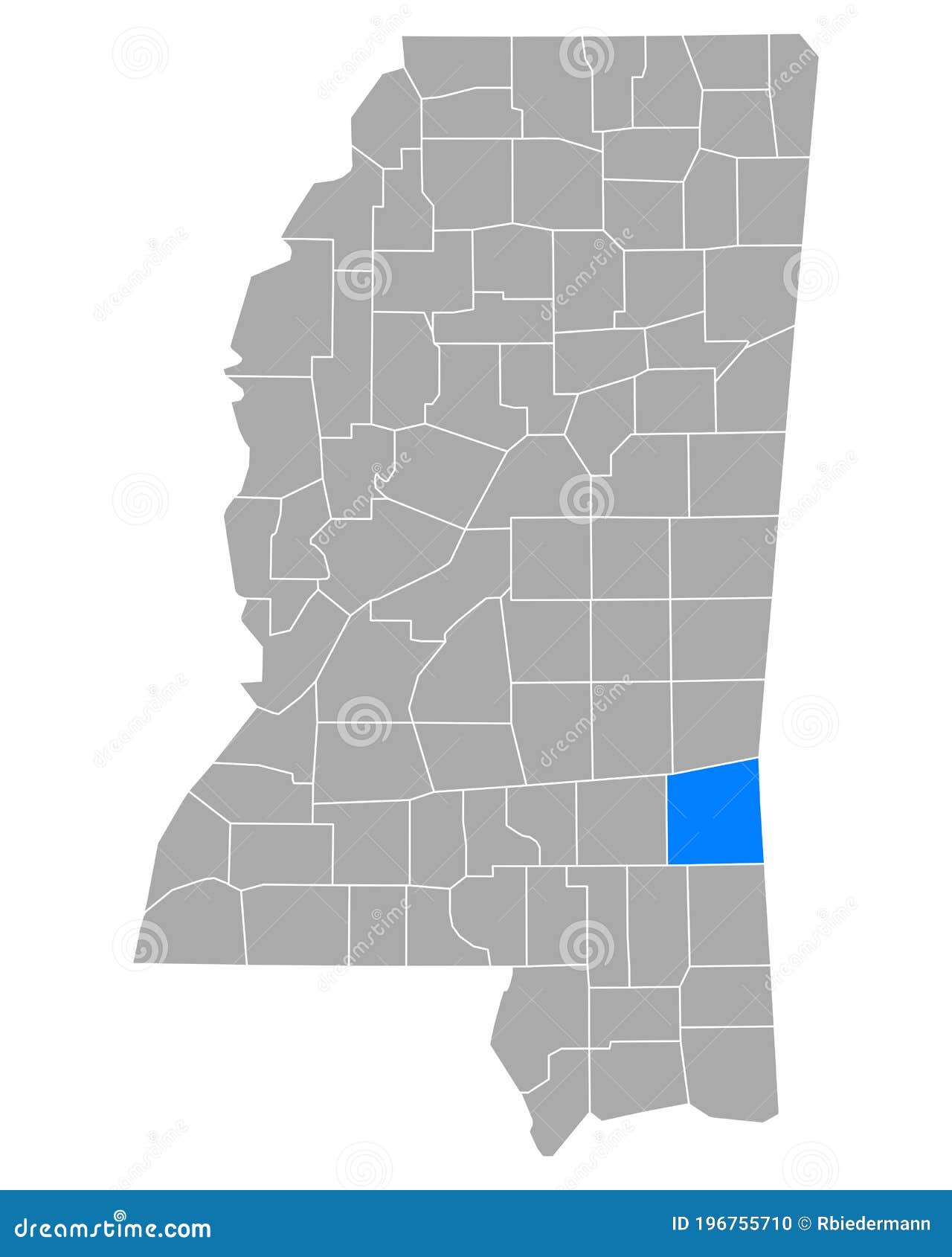 Map of Wayne in Mississippi Stock Vector Illustration of contour
