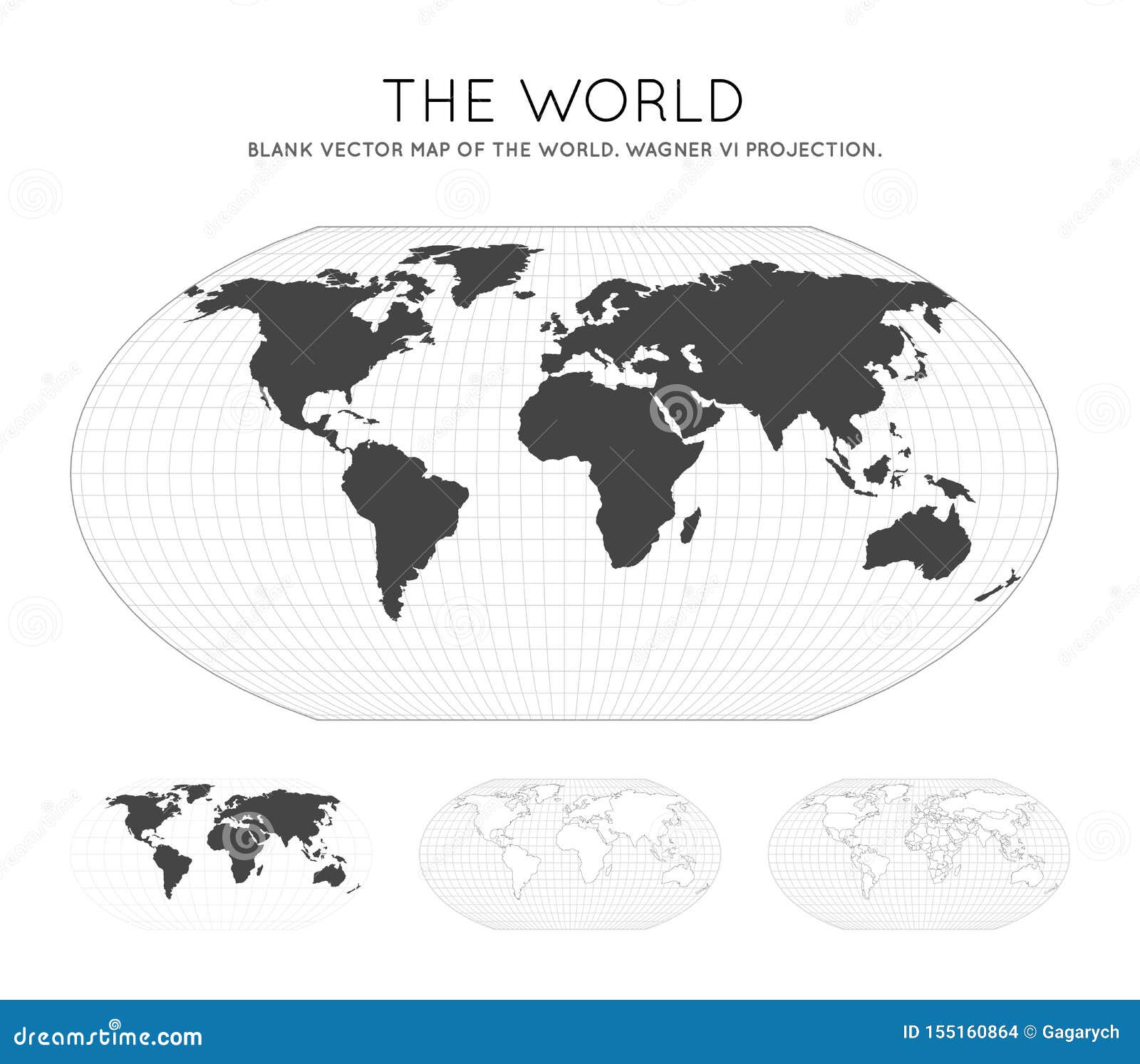 Map Of The World Wagner Vi Projection Stock Vector Illustration Of Data Boundary