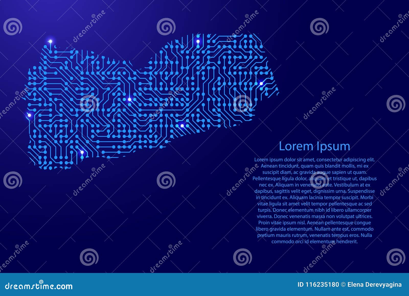 map yemen from printed board, chip and radio component with blue