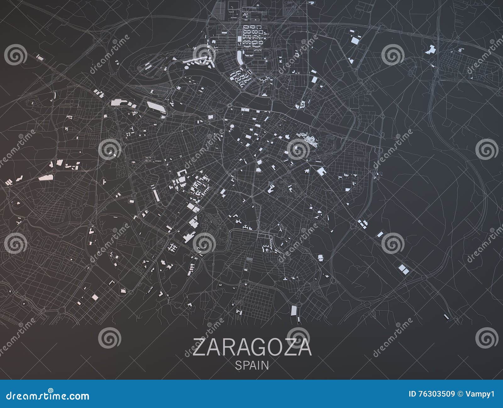 map of zaragoza, saragossa, spain