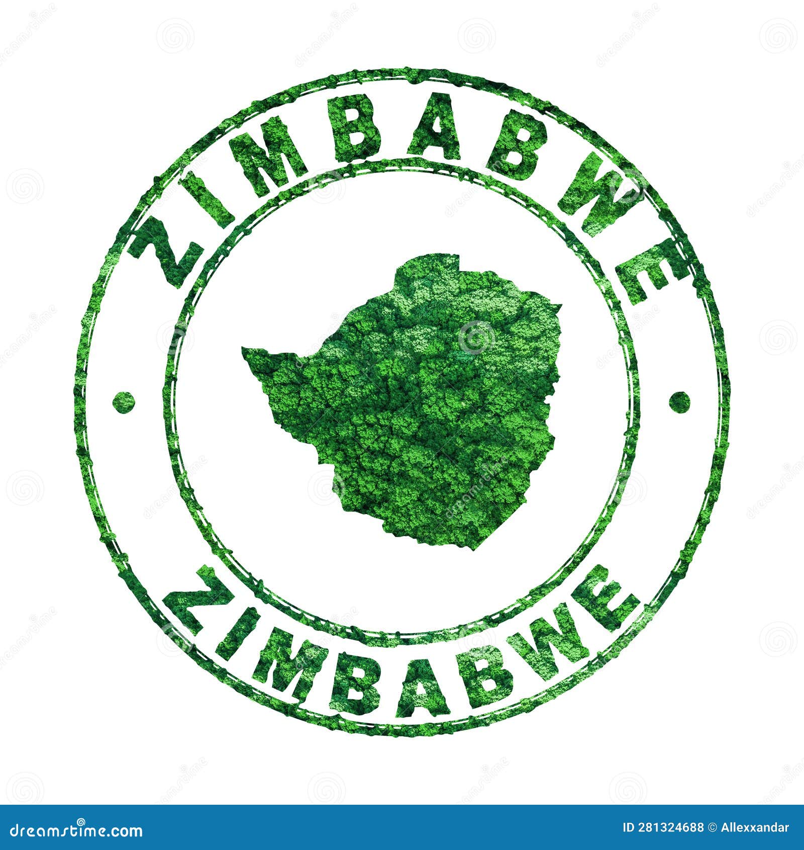 Map of Zimbabwe, Postal Stamp, Sustainable Development, CO2 Emission