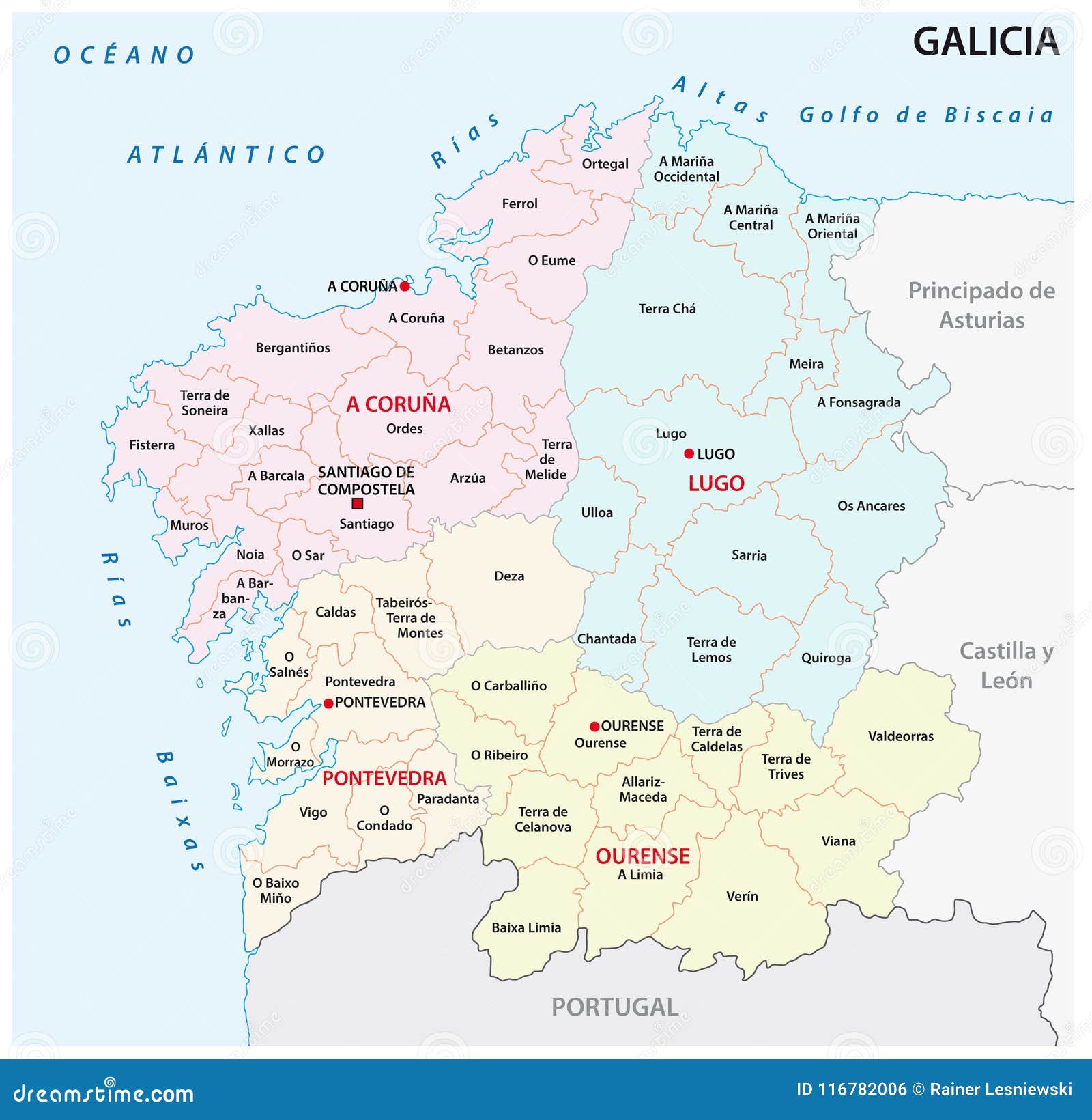 mapa da galicia na espanha Mapa Administrativo E Politico De Galiza Do Vetor Spain Ilustracao Do Vetor Ilustracao De Administrativo Politico 116782006 mapa da galicia na espanha