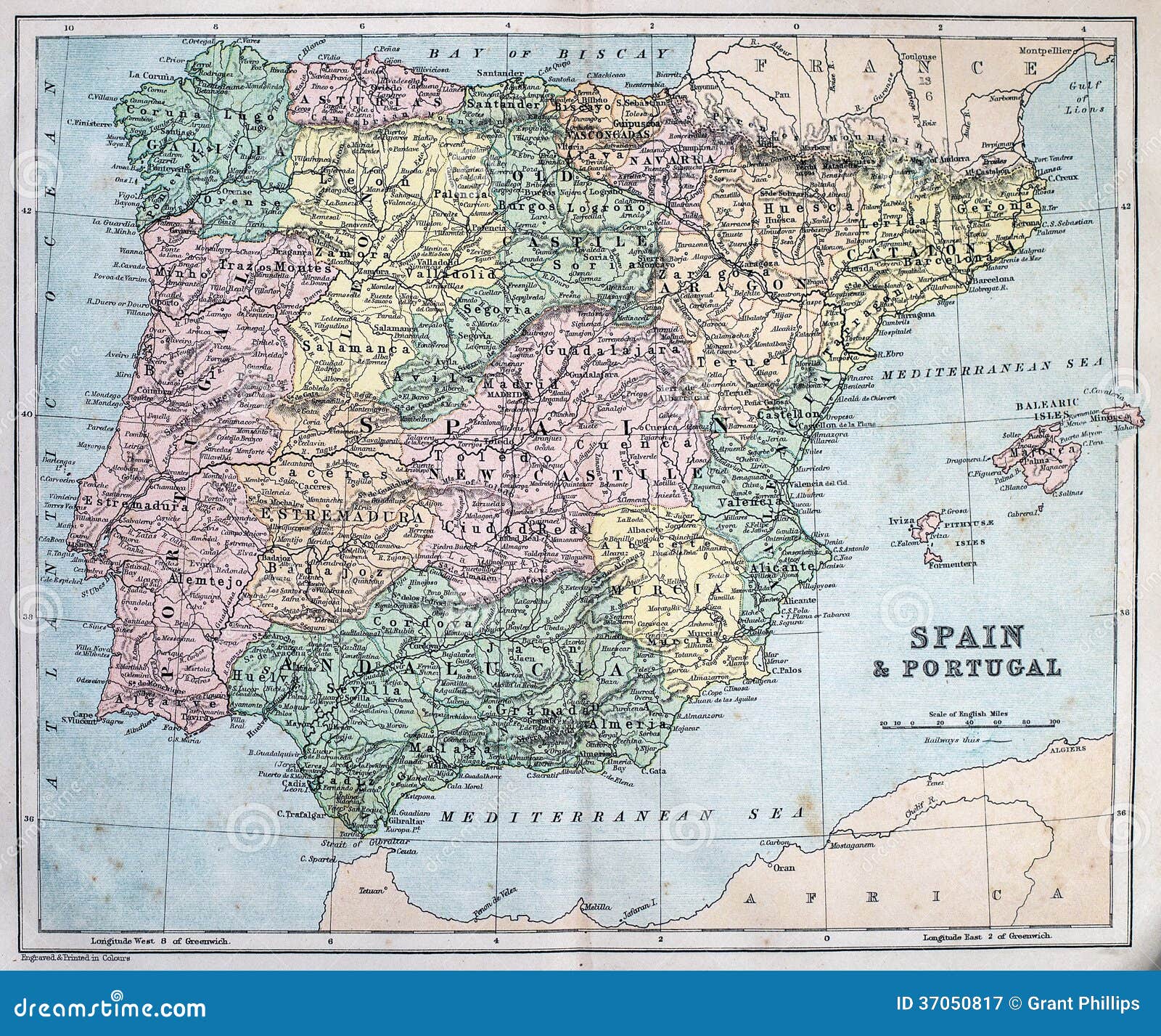 Mapa De Espanha E De Portugal - Fotografias de stock e mais