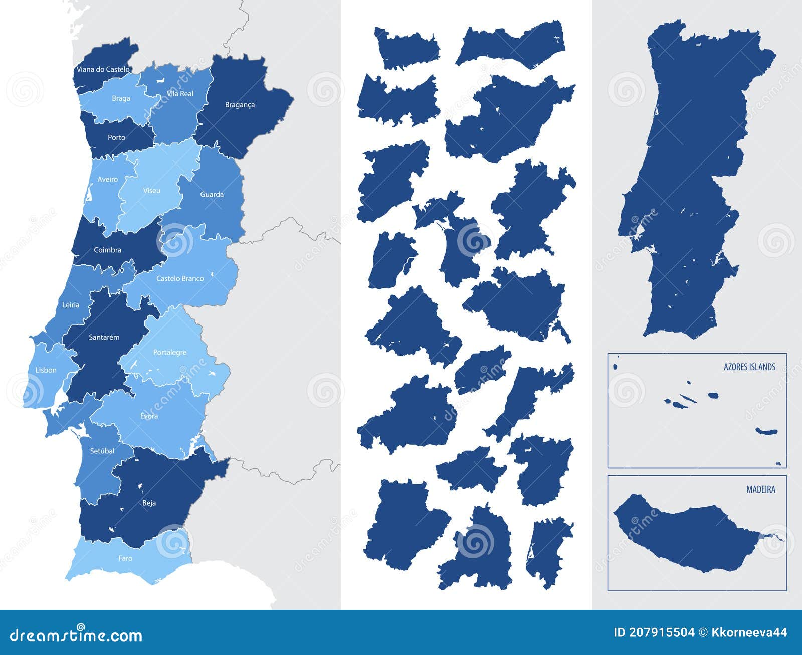 Divis?es Administrativas Do Mapa De Portugal Ilustração do Vetor -  Ilustração de cartografia, naturalizado: 145582107