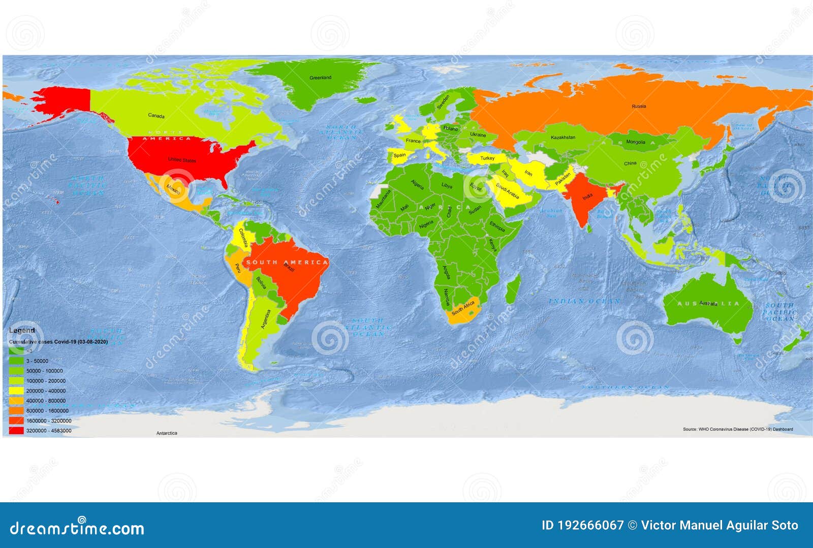 mapa coronavirus spread on the world