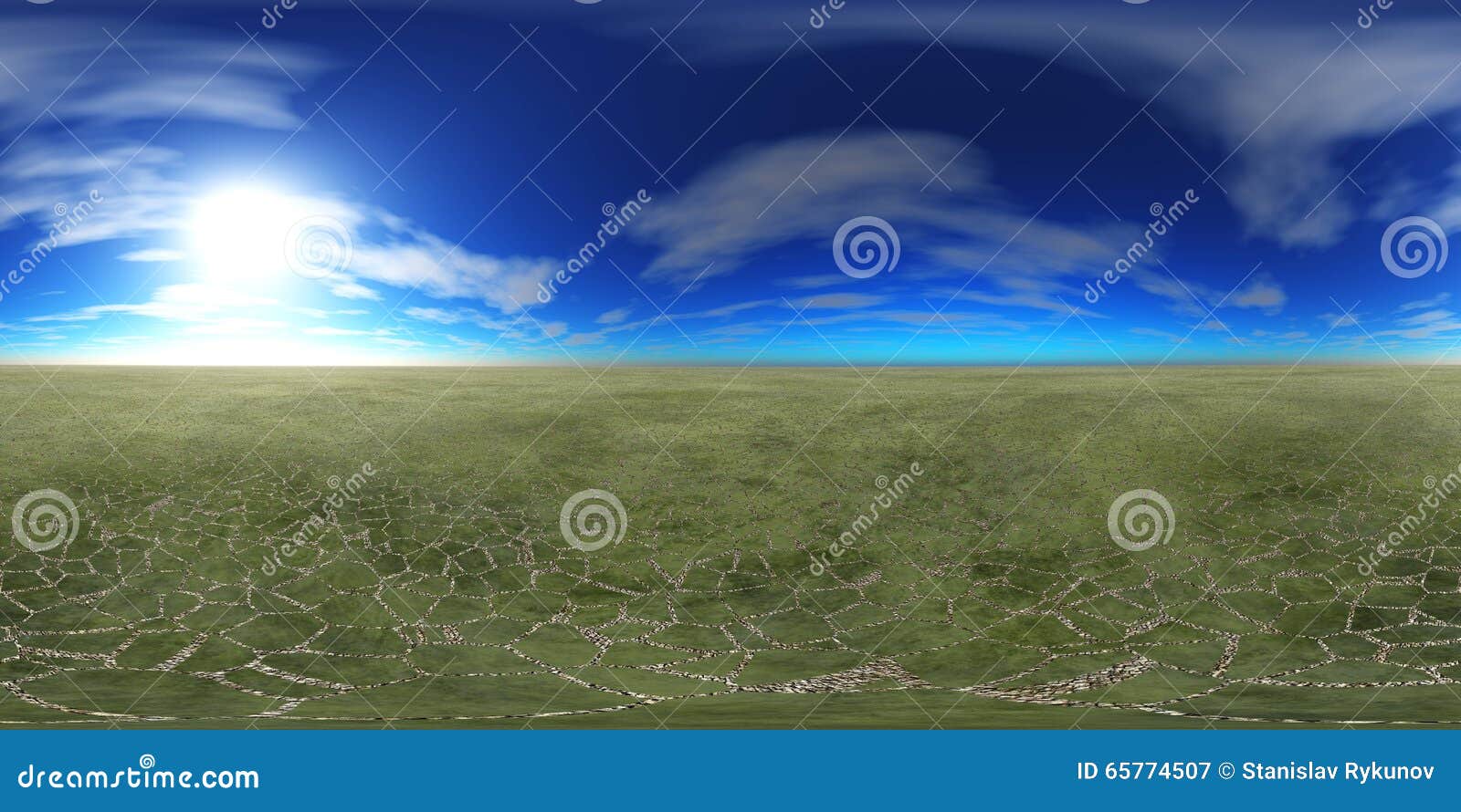 Céu Azul Com Belas Nuvens Como Vista Panorâmica Hdri 360 Sem