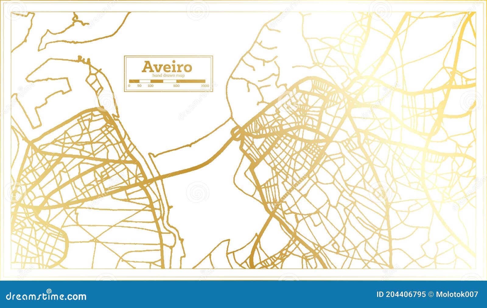 Aveiro mapa distrito de portugal ilustração vetorial