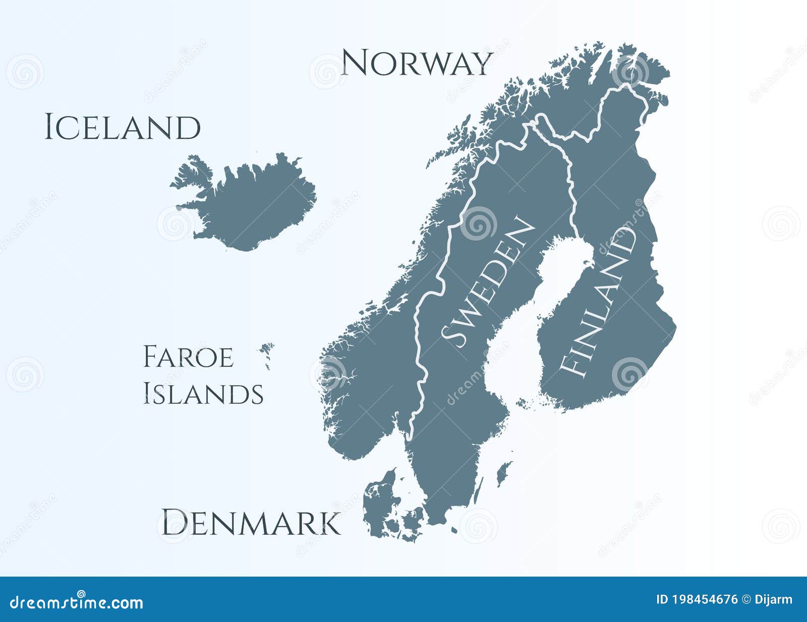 Mapa Da Escandinávia. Noruega Suécia Finlândia Dinamarca Islândia E Ilhas  Faroé. Mapa Dos Países Nórdicos. Fundo Vetorial Para Ilustração Stock -  Ilustração de noruega, europeu: 198454676