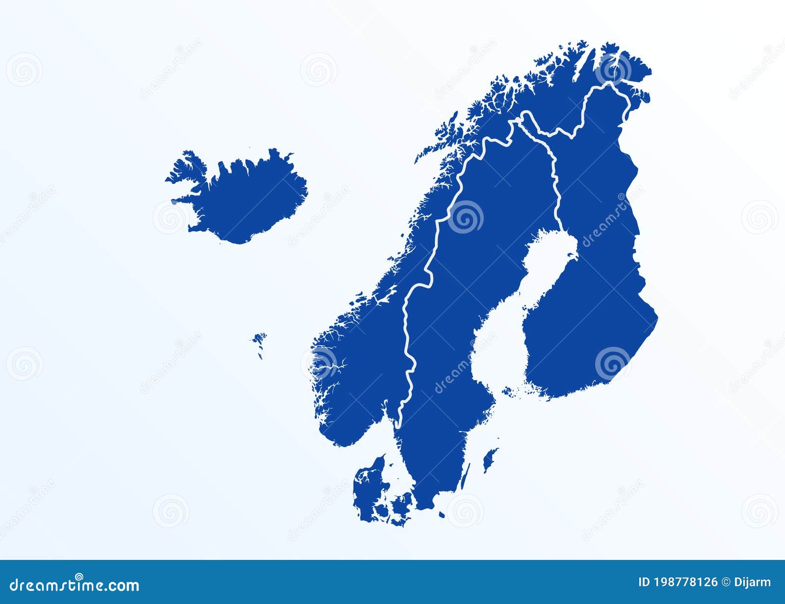 Vetores de Escandinávia Báltico Mapa Países Nórdicos Dinamarca