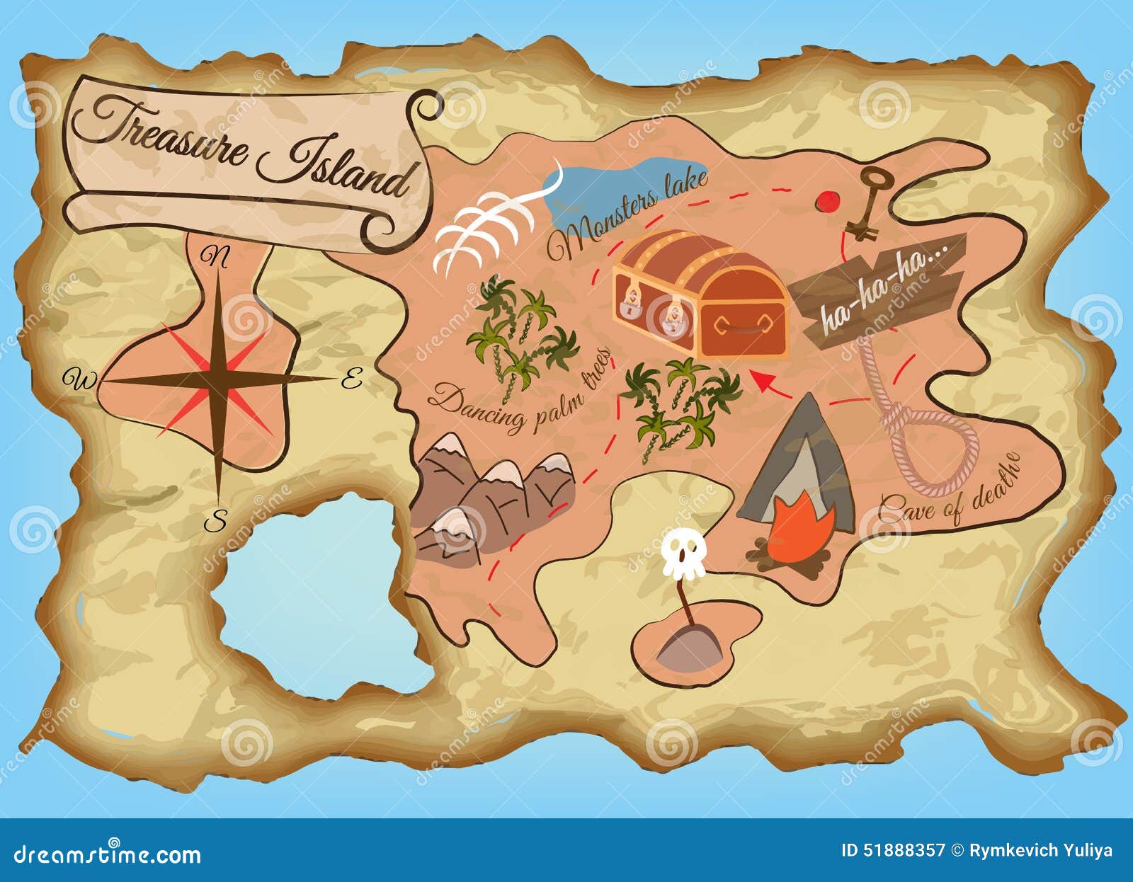 Póster Mapa do tesouro da ilha de Chance