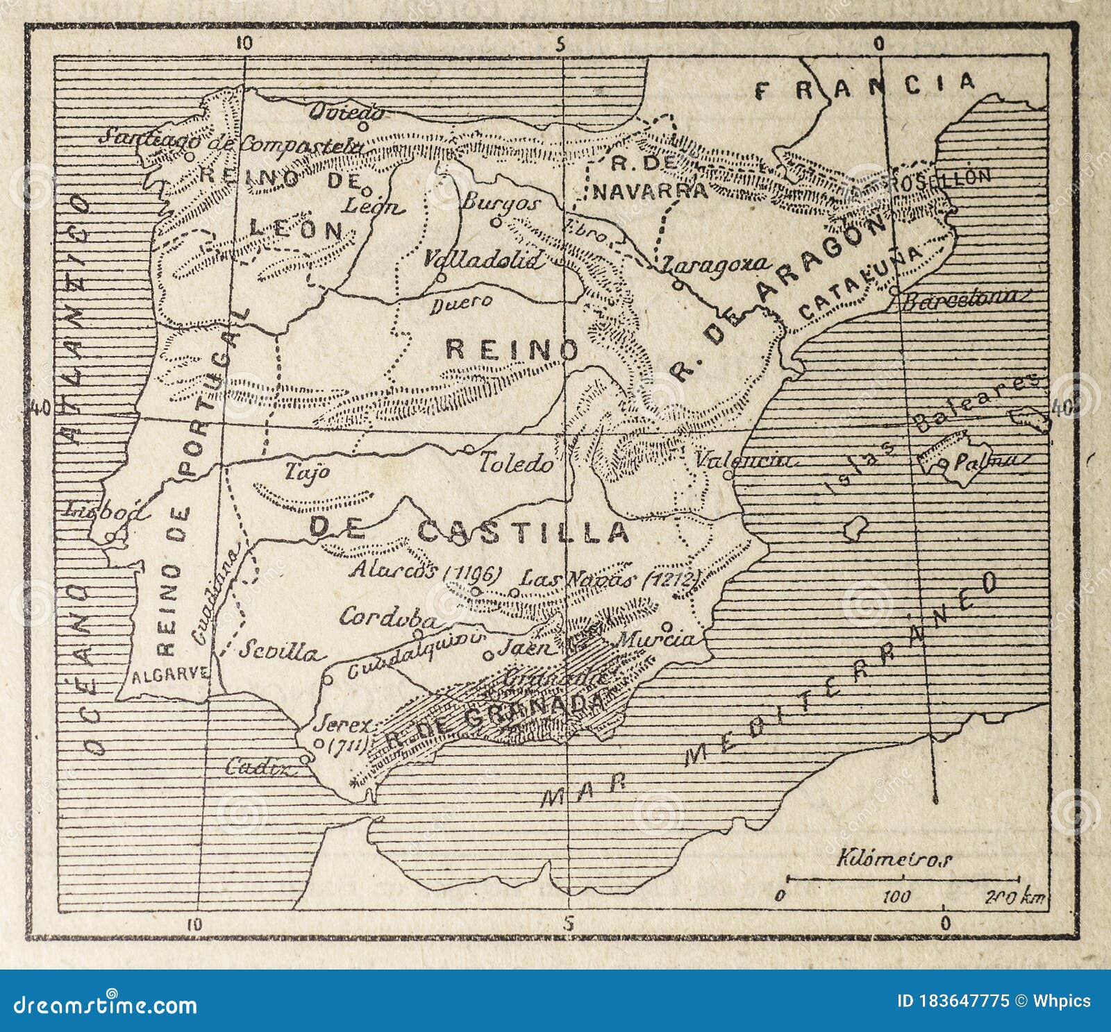 Mapa de espanha e portugal foto de stock editorial. Imagem de