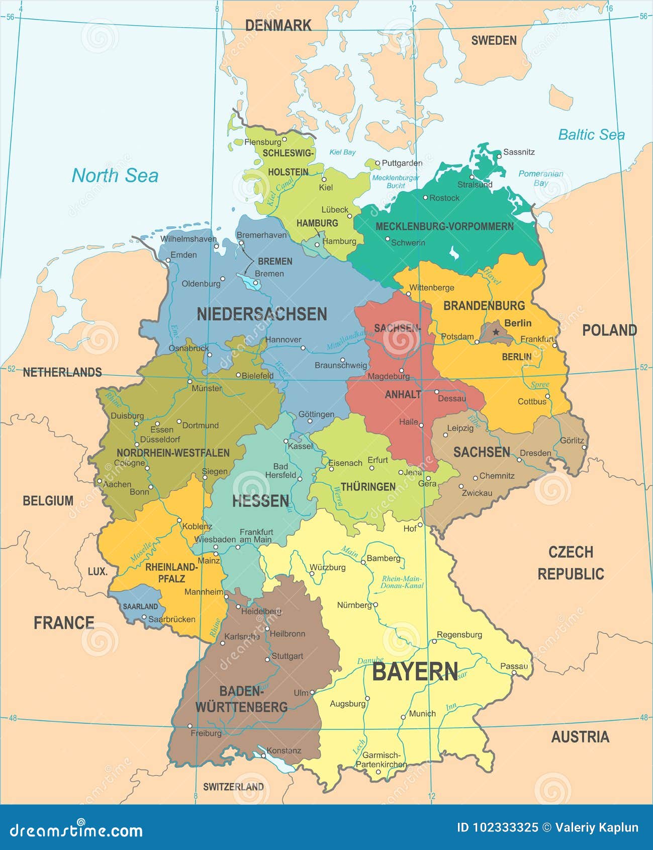 Mapa detallado de Alemania