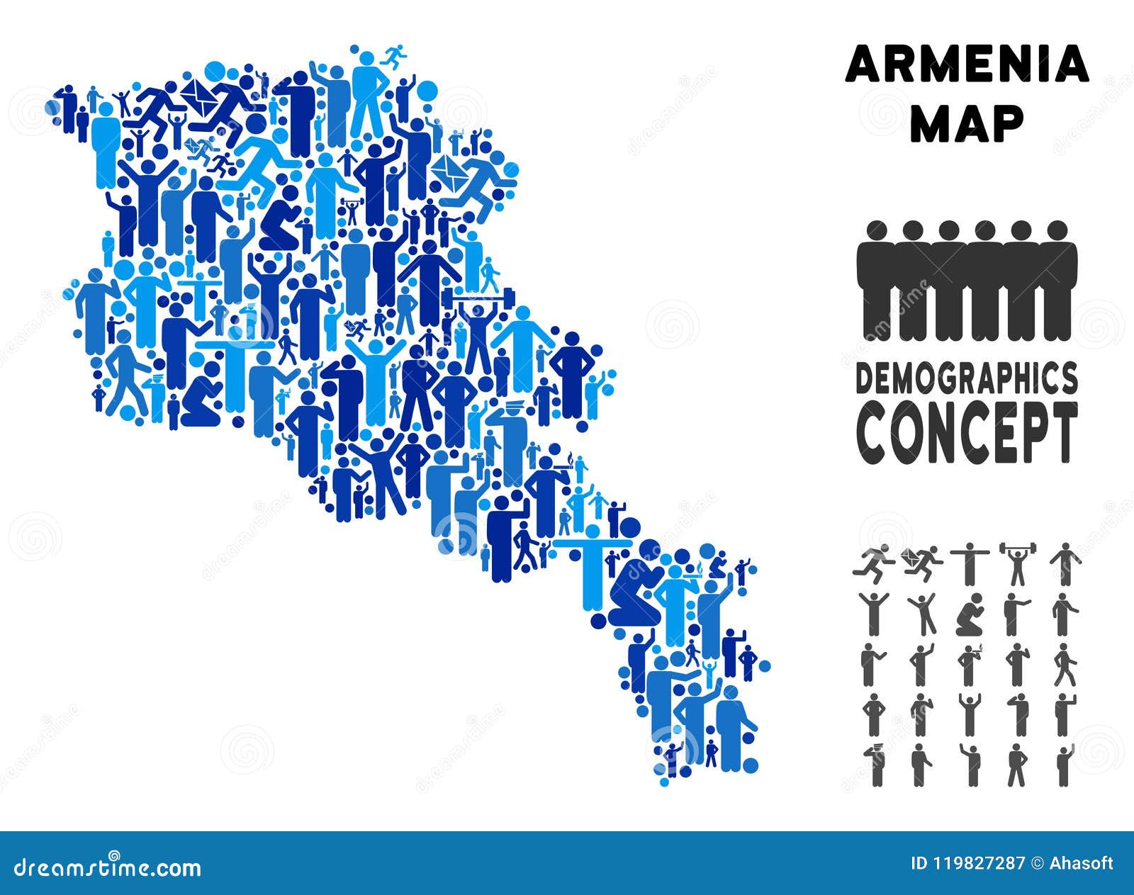 Mapa De Armenia Del Demographics Ilustración del Vector Ilustración