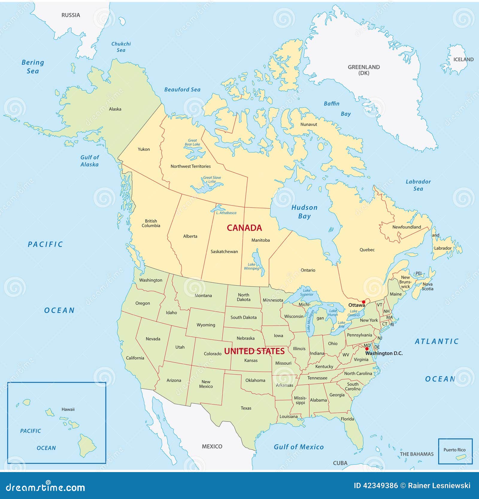 Autorización Prefijo Espacio cibernético Mapa De Canadá Y De Estados Unidos Stock de ilustración - Ilustración de  islandia, americano: 42349386