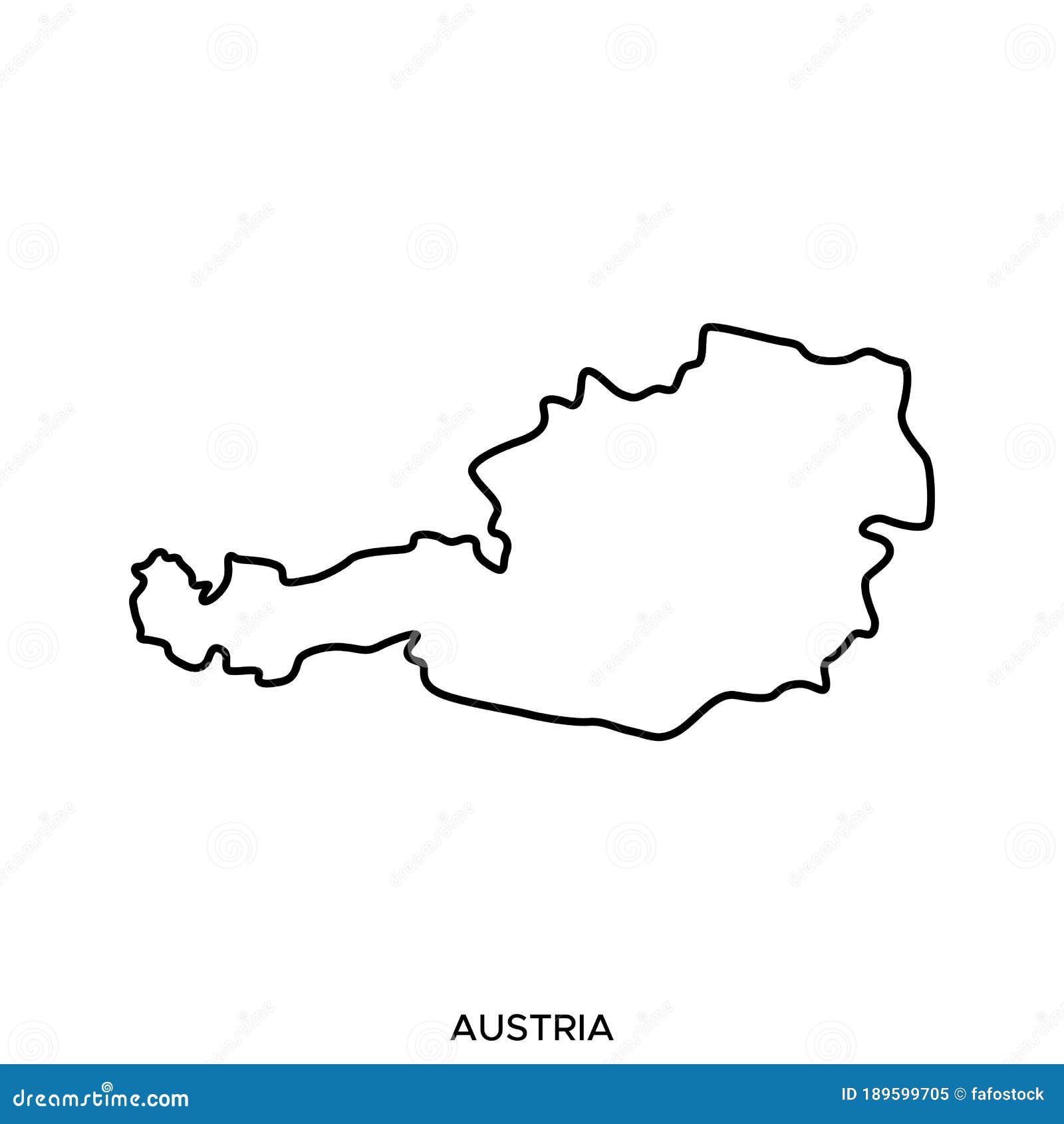 Áustria simplificou o mapa ilustração do vetor. Ilustração de europeu -  100123873