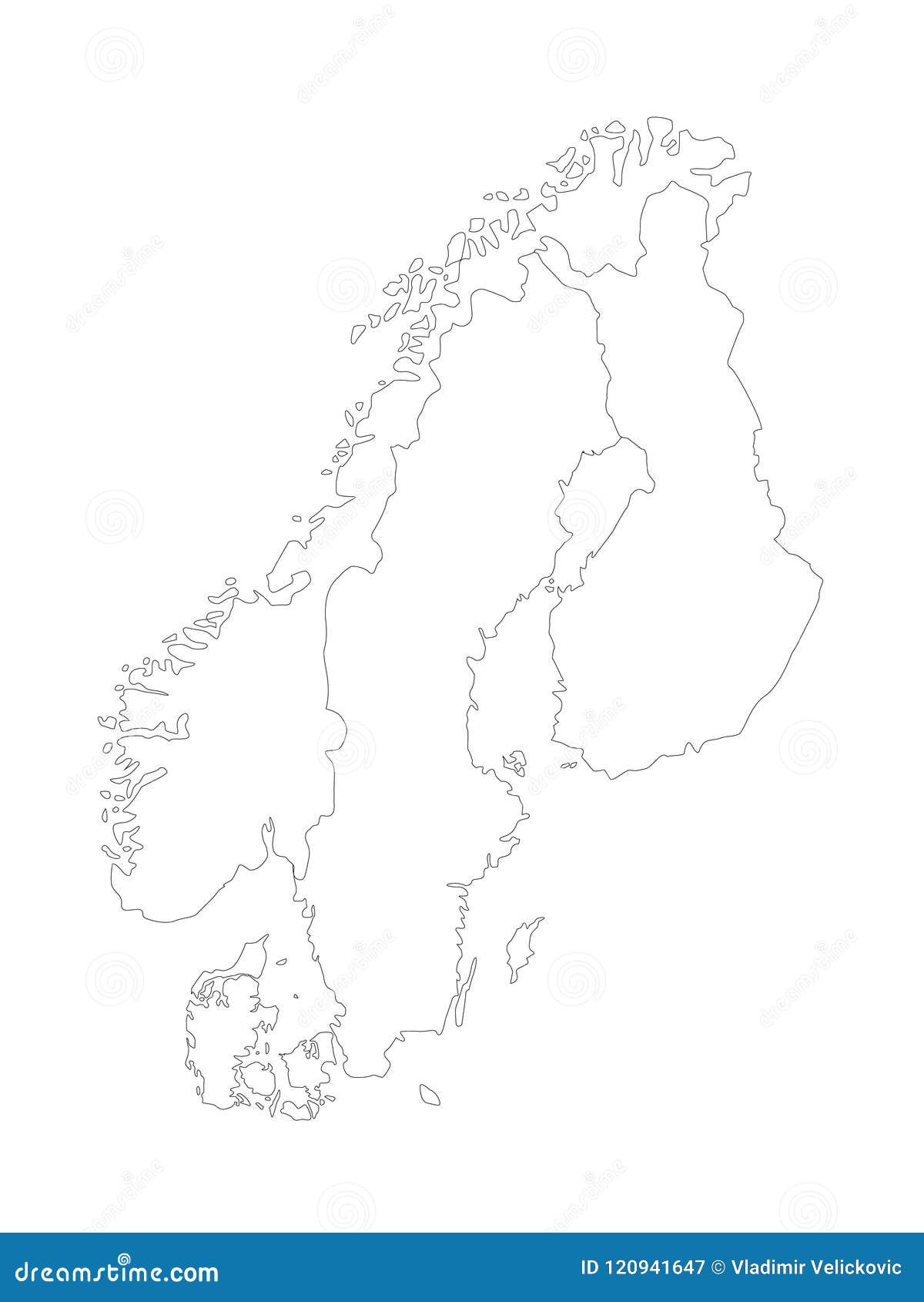 Região Do Norte Da Europa. Mapa Dos Países Da Escandinávia