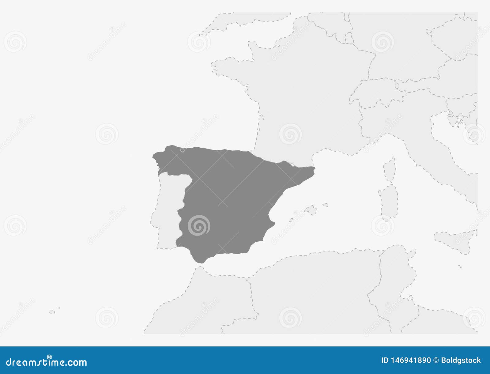 Mapa de Espanha e países vizinhos - Mapa de Espanha e países