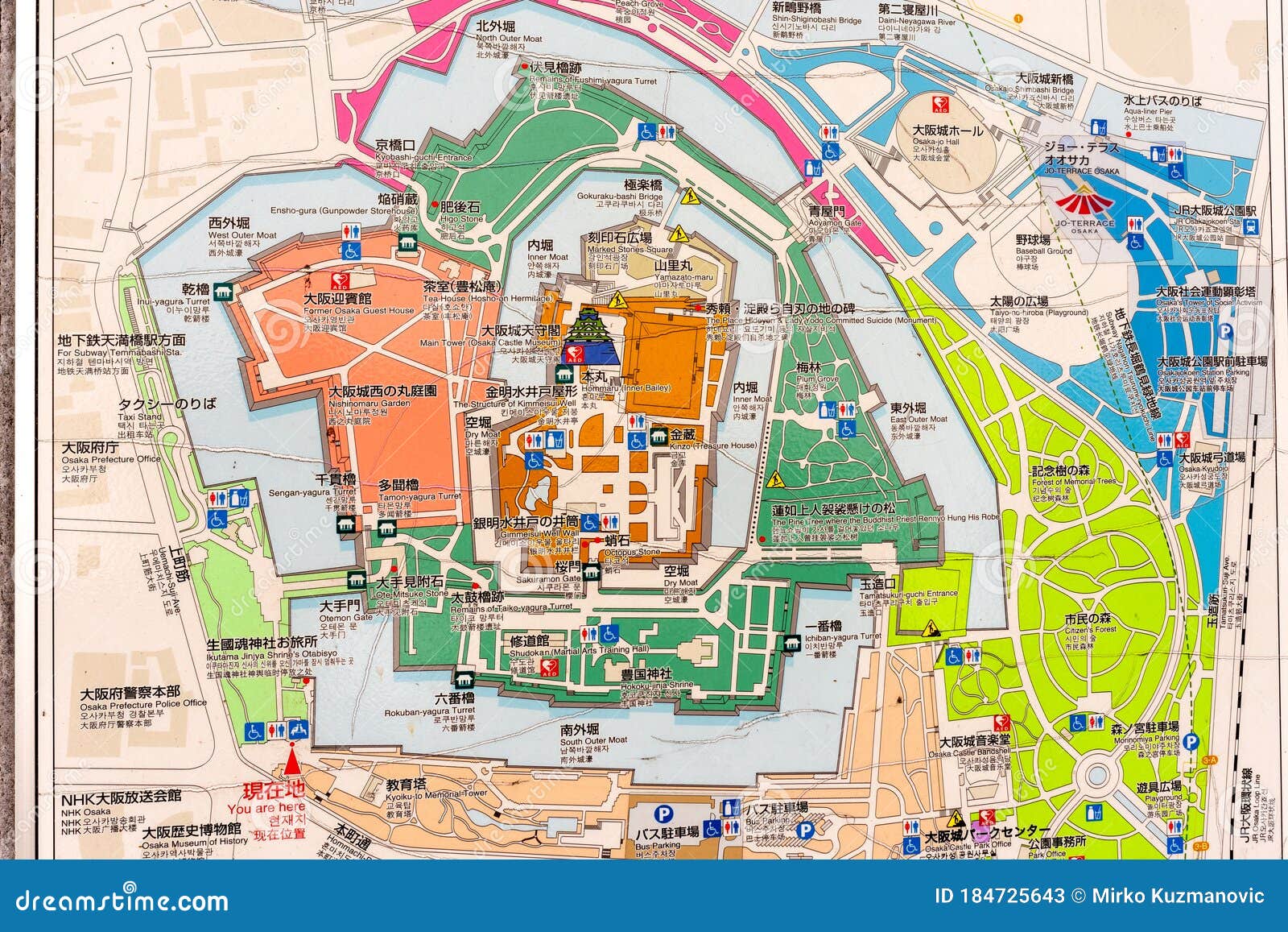 osaka tourist spot map