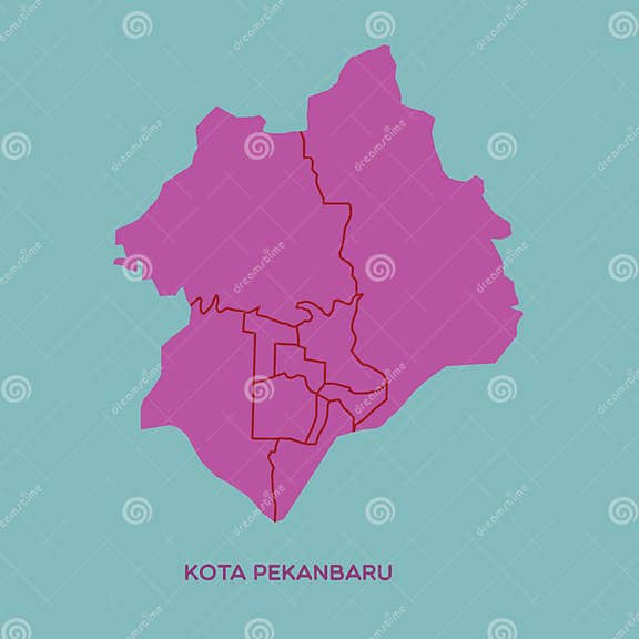 Mapa De Kota Pekanbaru. Diseño Decorativo De Ilustración Vectorial ...