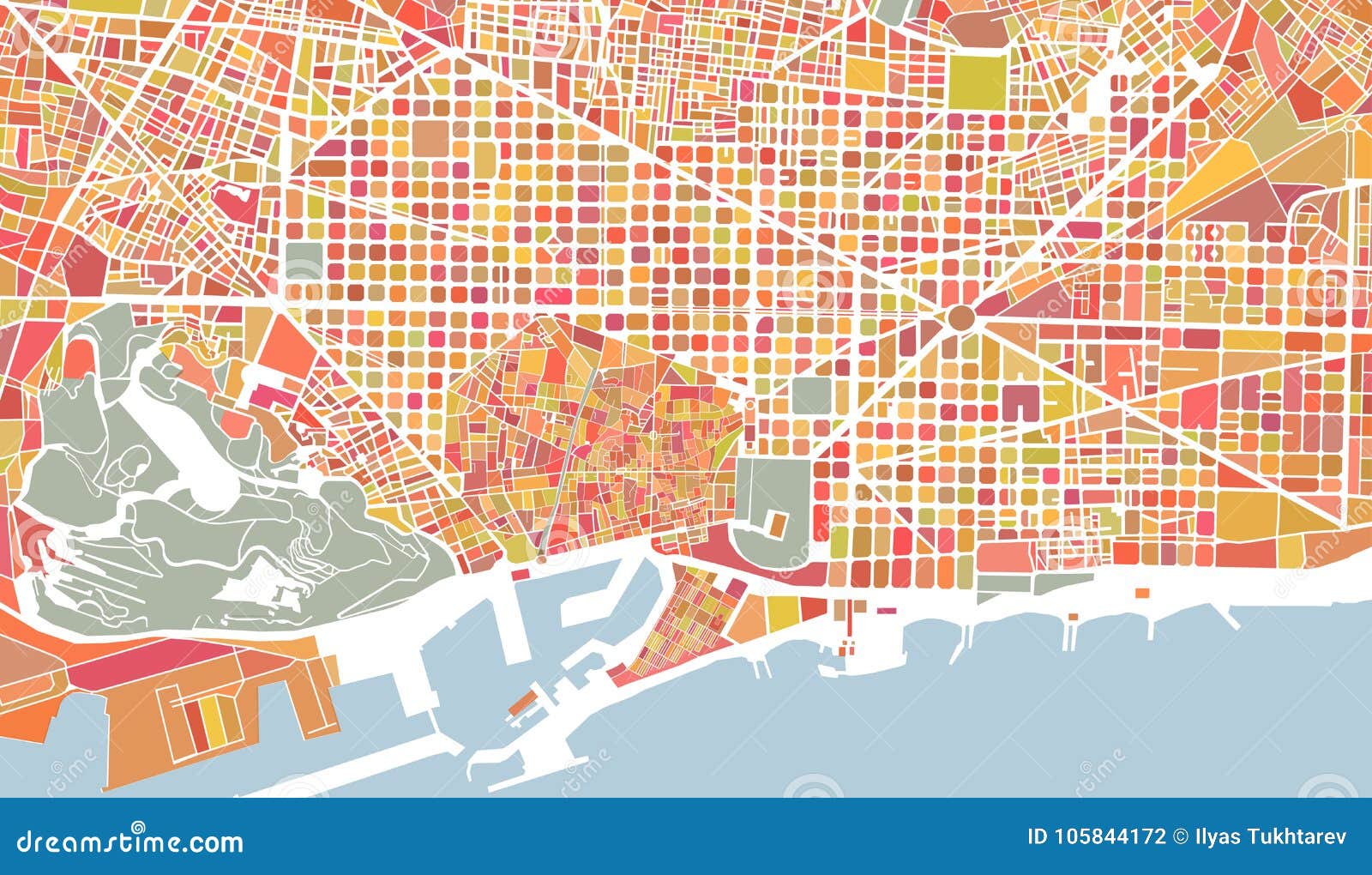 torre Solicitante Elaborar Mapa De La Ciudad De Barcelona, España Stock de ilustración - Ilustración  de sencillo, urbano: 105844172