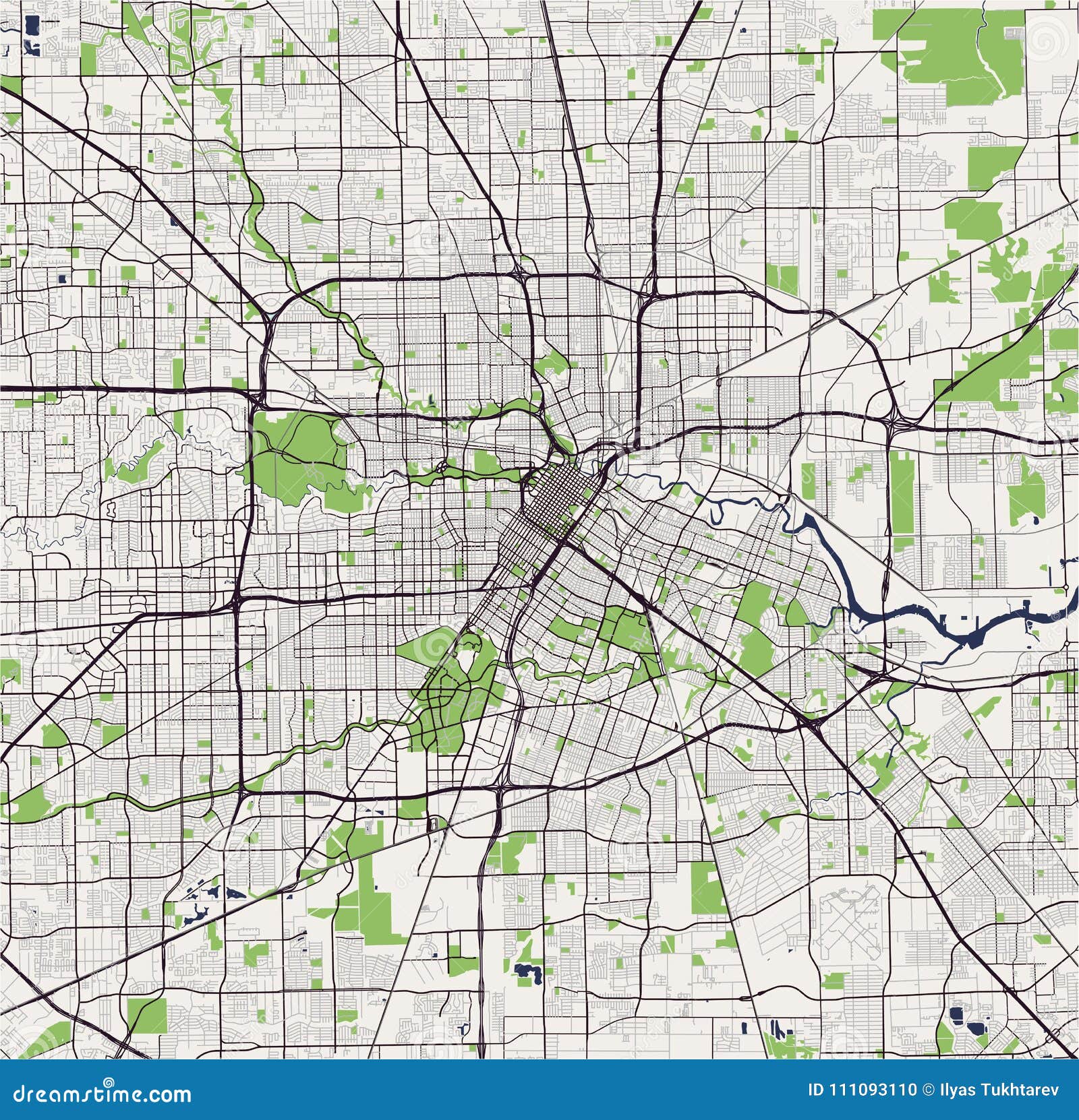 Mapa De La Ciudad De Houston Mapa De La Ciudad De Houston, U S Estado De Tejas, Los E Ilustración Del  Vector - Ilustración De Costa, Golfo: 111093110