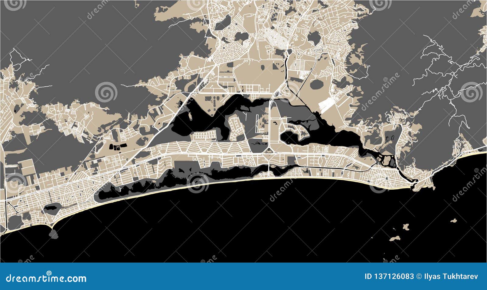 Mapa De La Ciudad De Rio De Janeiro Suroriental El Brasil Stock De